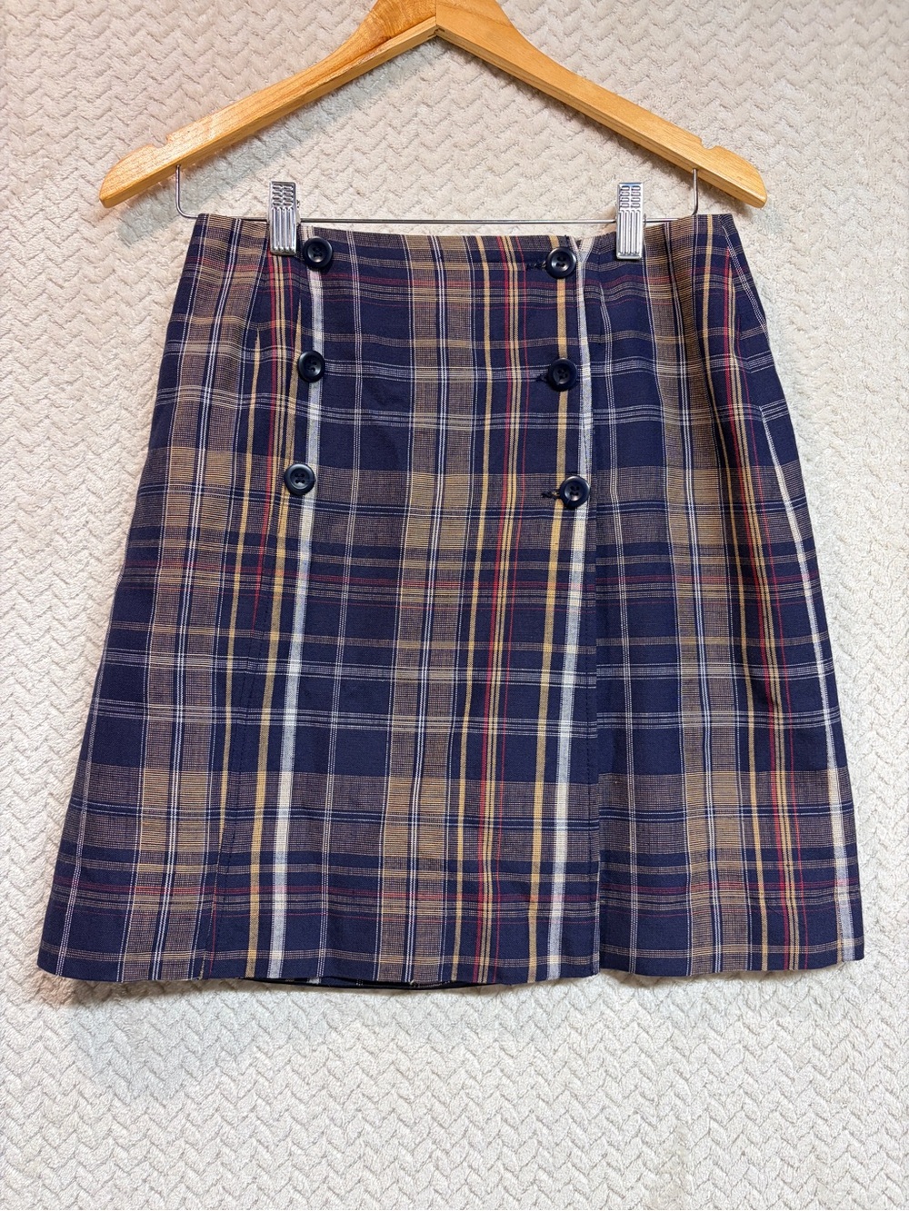 Vintage Chelsea Cambellβ 8P Plaid Indie 90s Wrap Mini Skirt Dark Academia